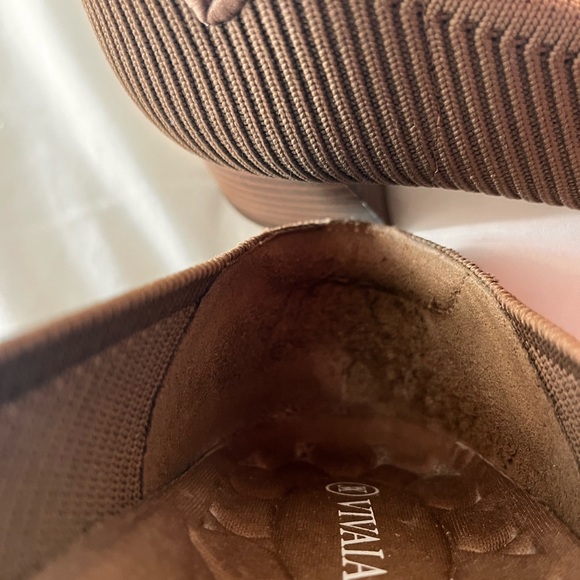 VIVAIA Margot Melody Chunky 1.8 Heels Shoes Pumps Ribbed Square Toe Espresso 8.5 - Picture 9 of 10